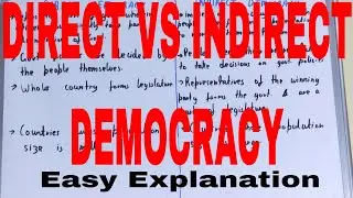 Direct vs Indirect Democracy|Difference between direct and indirect democracy|Direct indirect