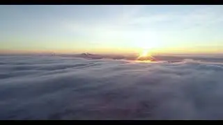 Зимний закат над облаками в Ярославле