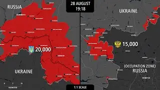 Ukraine Kursk Invasion & Russian Pokrovsk Offensive Compared – Every Hour [6-28 August]