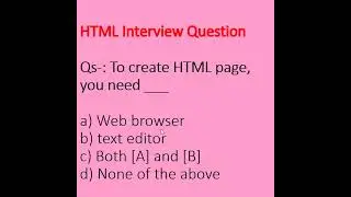 HTML Interview Question