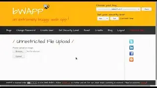bWAPP Unrestricted File Upload