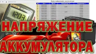Напряжение аккумуляторной батареи автомобиля.