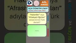2024 / 3. DÖNEM / AÇIK ÖĞRETİM LİSESİ / SEÇMELİ ORTAK TÜRK TARİHİ – 1