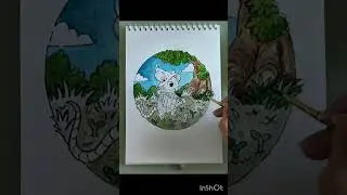 Раскрашиваю акварелью мышонка #coloringbook #раскраскидлявзрослых #акварель #art