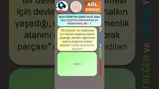 2024 / 3. DÖNEM / AÇIK ÖĞRETİM LİSESİ / SEÇMELİ DEMOKRASİ VE İNSAN HAKLARI – 1