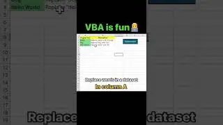 VBA is Fun: Replace text in Excel using VBA  #shortsvideo #vbacode