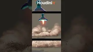 Ground Dust, Spaceship ground interaction simulation in Houdini || ground dust in houdini