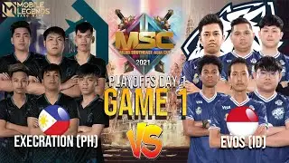 Exe vs Evos | GAME 1| Execration vs Evos Legends | MSC Playoff Day 1 | MLBB Southeast Asia Cup 2021