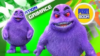 Green Screen GRIMACE Shake.exe MC DONALD's 3D Animation - PixelBoom