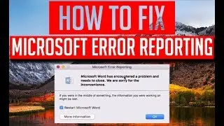 How to fix Microsoft Office 2013/2016 for Mac has encountered a problem and need to close.