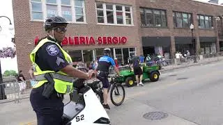 Pauleen Blart protecting the wicked lying mayor on her trycicle.
