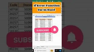 If Error Function use in Excel| Excel Tutorial| Excel world | YT shorts| Excel YouTube shorts