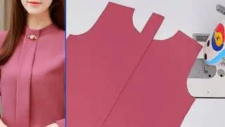 Basic sewing trick on how to cut and stitch collar designs for women | DIY quick sewing techniques.