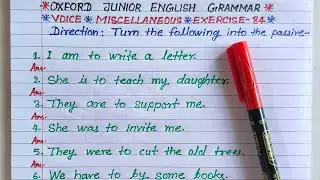 turn the following into the passive voice | oxford junior english grammar exercise 84