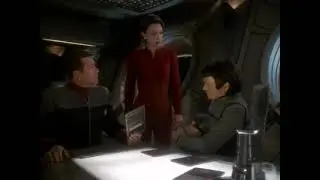 Kira Barges in on Ross and Cretak in the Wardroom