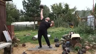 GOERNER COMBO WITH 49 KG KETTLEBELL BOTTOM UP СВЯЗКА ГЁРНЕРА СО СТАРИННОЙ ГИРЕЙ 3 ПУДА НАПОПА