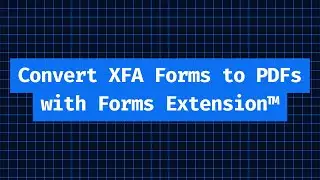 Options for Converting XFA Forms to PDFs with Forms Extension™ - Datalogics