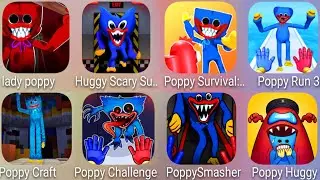 Craft Poppy Rope,Poppy Challenge,Poppy Smasher,Poppy Run 3D,Poppy Huggy Escape,Huggy Scary Survival