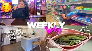 Weekly Vlog | Str!p With Me?, Clean My New Apartment, Grocery Haul + More