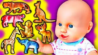 Куклы Пупсики Артёмка и Амелия Учим названия животных