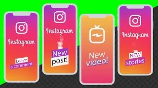 Instagram footage green screen and Alpha Channel free || Leave a comment, new post, stories, video