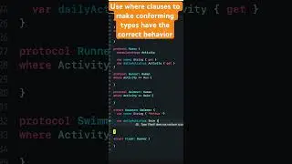 Using where clauses on protocols #swift #swiftprogramming #tutorial