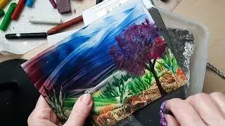 Воск, утюг и поролон. Энкаустика. #encausticart
