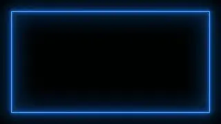 Frame of glowing blue light in neon style - 4K resolution - Black background