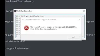 Escape from tarkov Application error- Battleye launcher - The application unable to start Fixed