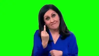 BBC newsreader middle finger countdown green screen