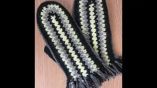 Варежки.  Вязание крючком.  How to knit mittens crochet.  часть 1.