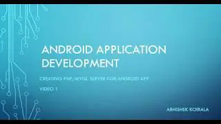 Android Application PHP/MYSQL Server