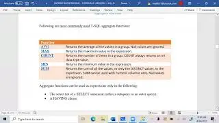 SQL Database Bootcamp - Session 4 - Aggregate Functions, JOINS etc
