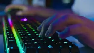 Hands of a Man Playing on a Computer | Mechanical Keyboard | Free Download for Your Vlogs Projects