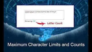 Letter Count | How to Limit the Number of Character in Textarea jQuery