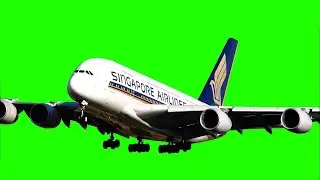 Real Jet Airplane with Green Screen Background for effects