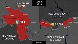 Ukraine Kursk Invasion & Russian Kharkiv Invasion Compared – Every Hour