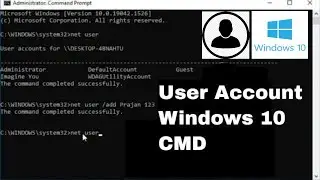 How to create user account in windows 10 using cmd