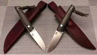 Новые работы 2020. Два ножа EDC full tang Black & White с классной микартой на рукояти.