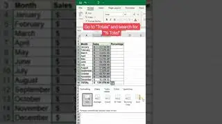 Quick Data Analysis to calculate % Total in Excel