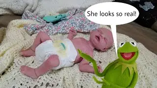 Silicone Baby Gets Diaper Change - Drink & Wet Silicone Doll That Really Pees