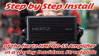 Step by Step Install Hertz HMP4D-SS Amp for Soundstream Reserve HDHU14+ Radio on Harley Streetglide