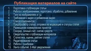 Публикация материалов на сайте