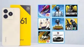 Realme C61 8+ Games Test - PUBG/Asphalt 9/Genshin Impact/Call Of Duty/New State/Free Fire - 6GB