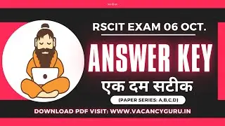 RSCIT Answer key today RSCIT answer key 6 October 2024 RSCIT 6 October Answerkey Vacancyguru
