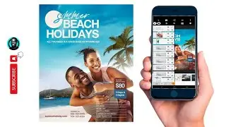 Summer Beach Holidays Flyer Design in Pixellab