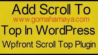 How To Add Scroll To Top In  WordPress Website | Wpfront Scroll Top Plugin