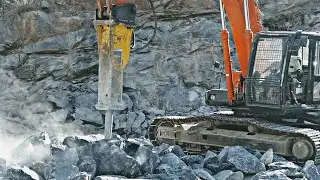 Rock Breaker working in mines - Tata Hitachi - Epiroc - Atlas Copco