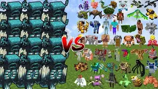 MINECRAFT WARDEN ARMY vs 500 MOST POWERFUL MOBS