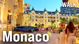 MONTE CARLO, Monaco 4K Evening Walk Tour with Captions [4K/60fps]
